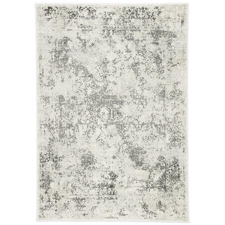 JAIPUR RUGS Cirque Machine Made Yvie Design Rectangle Rug, Light Gray - 10 x 14 ft. RUG137447